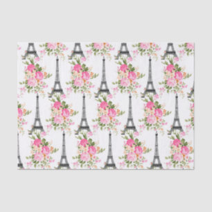 Floral Eiffel Tower Tissue Paper