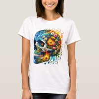 Floral Electric Inferno Skull