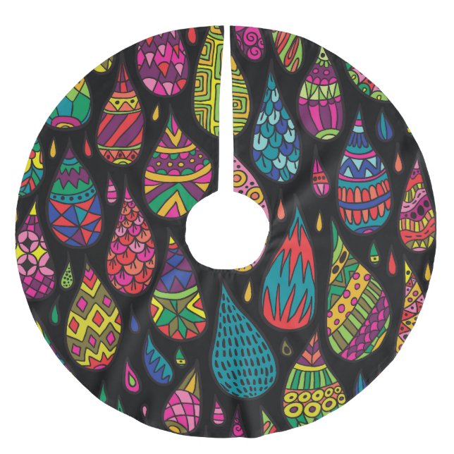 Floral elegance, abstract background. brushed polyester tree skirt (Front)