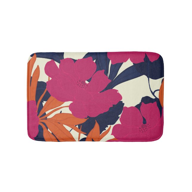 Floral elegance: abstract pattern bath mat (Front)