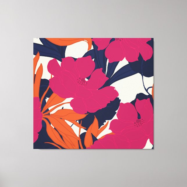 Floral elegance: abstract pattern canvas print (Front)