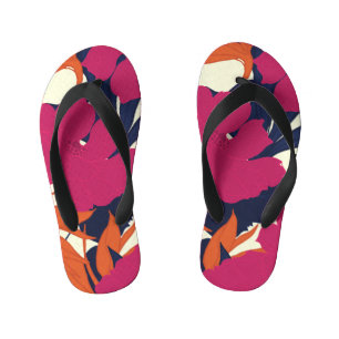 Floral elegance: abstract pattern kid's jandals