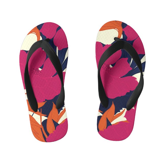 Floral elegance: abstract pattern kid's jandals (Footbed)