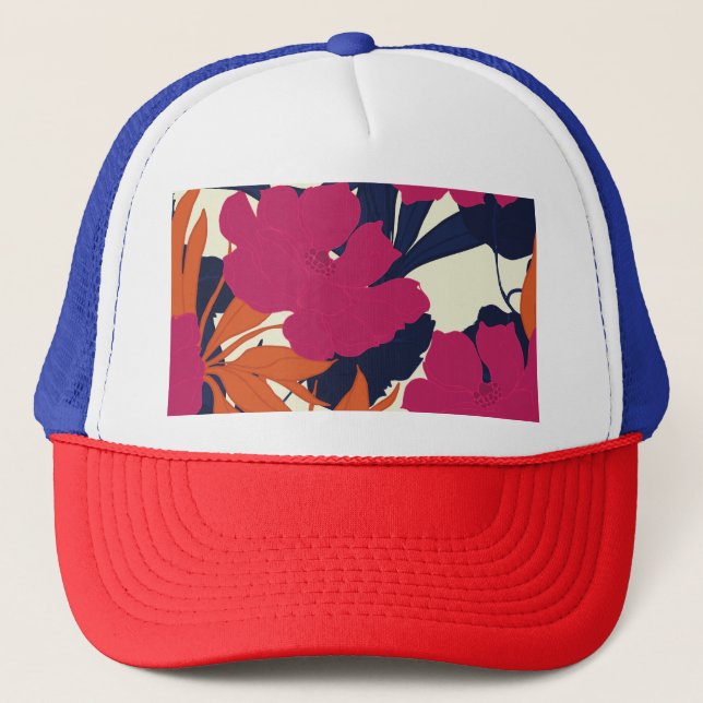 Floral elegance: abstract pattern trucker hat (Front)