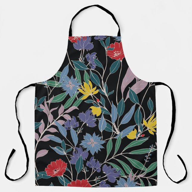 Floral Elegance: Abstract Vintage Background Apron (Front)