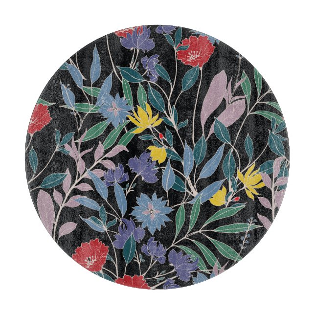 Floral Elegance: Abstract Vintage Background Cutting Board (Front)