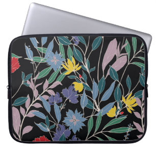Floral Elegance: Abstract Vintage Background Laptop Sleeve
