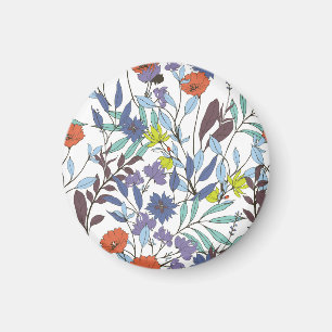Floral Elegance, Abstract Vintage Background. Magnet