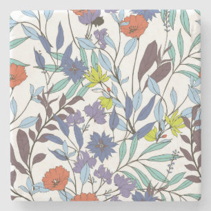 Floral Elegance, Abstract Vintage Background. Stone Coaster