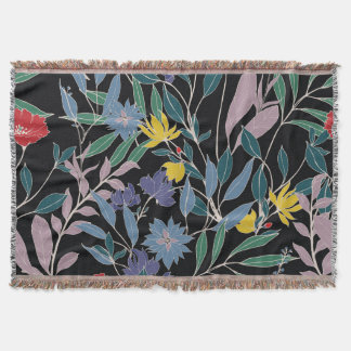Floral Elegance: Abstract Vintage Background Throw Blanket