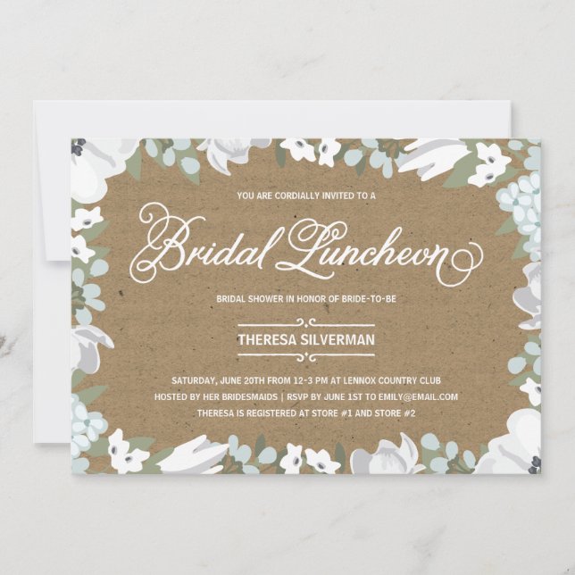 Floral Elegance | Bridal Shower Luncheon Invitation (Front)