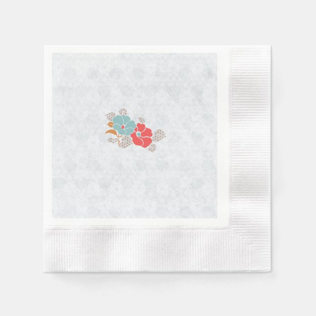 "Floral Elegance" Collection Napkin (Front)