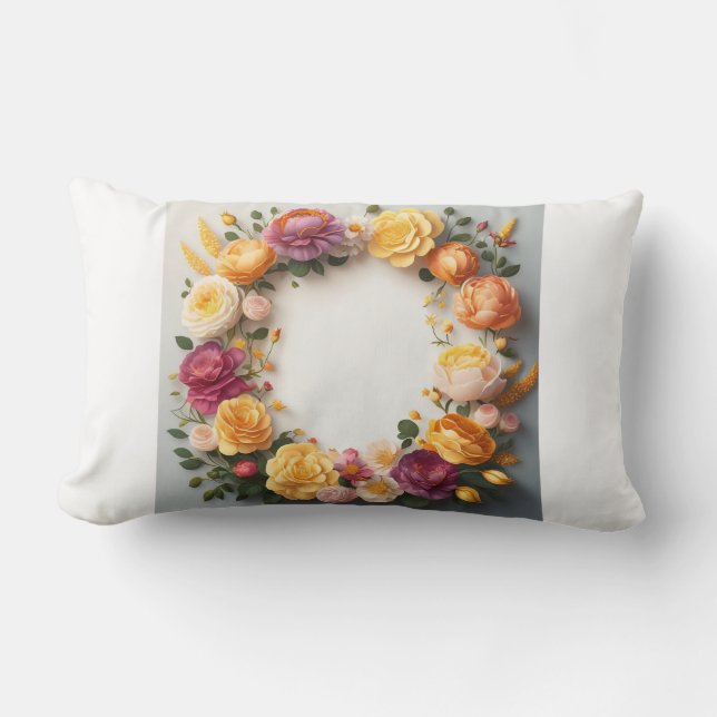 Floral Elegance - Decorative Flower Throw Pillow (Front)