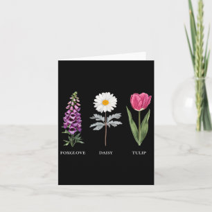 Floral Elegance Foxglove Daisy Tulip Design Card