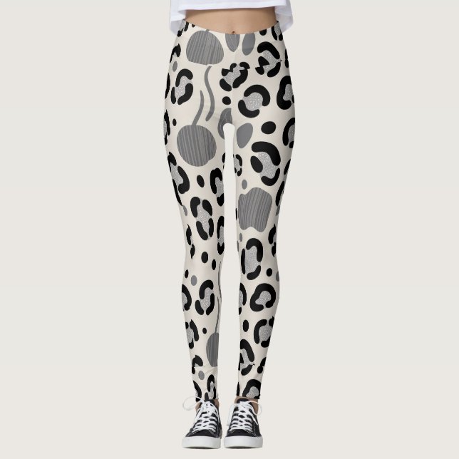 "Floral Elegance Leggings – Ai design  (Front)