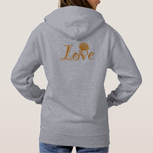 Floral Elegance: Love Illustrated with Rose Hoodie