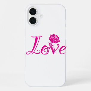 Floral Elegance: Love Illustrated with Rose iPhone 16 Plus Case