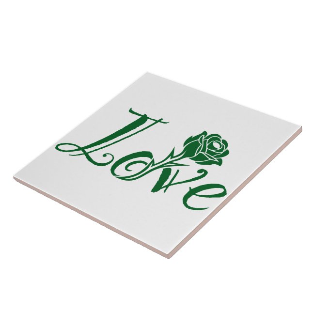 Floral Elegance: Love Illustrated with Rose Tile (Side)