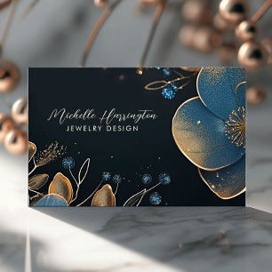 Floral Elegance Luxe Jewellery Designer Business Card
