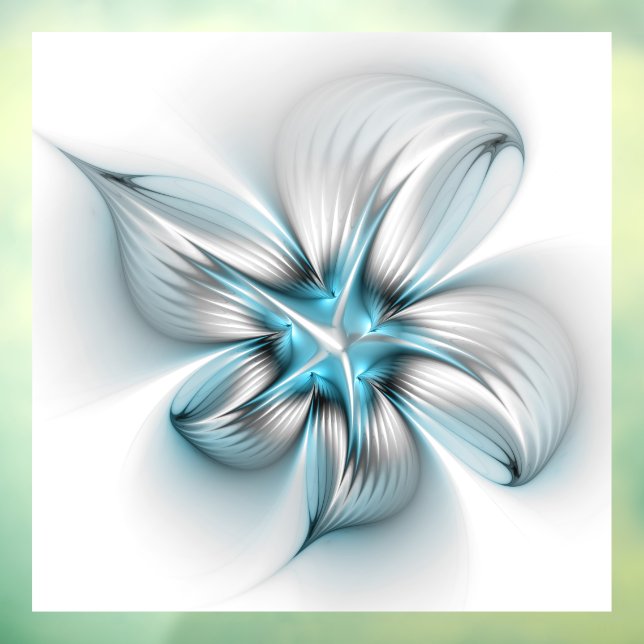 Floral Elegance Modern Abstract Blue Fractal Art (Sheet 3)