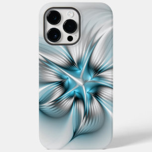 Floral Elegance Modern Abstract Blue Fractal Art Case-Mate iPhone 14 Pro Max Case
