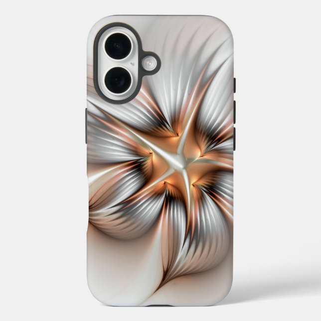 Floral Elegance Modern Abstract Fractal Art Case-Mate iPhone Case (Back)