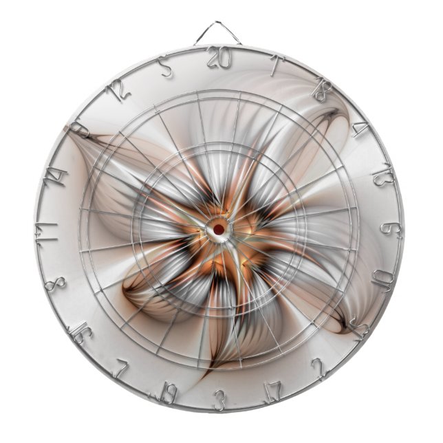 Floral Elegance Modern Abstract Fractal Art Dartboard (Front)