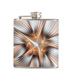 Floral Elegance Modern Abstract Fractal Art Hip Flask