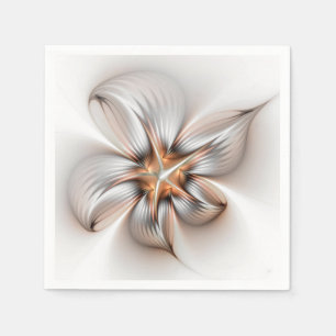 Floral Elegance Modern Abstract Fractal Art Napkin