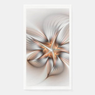 Floral Elegance Modern Abstract Fractal Art Napkin