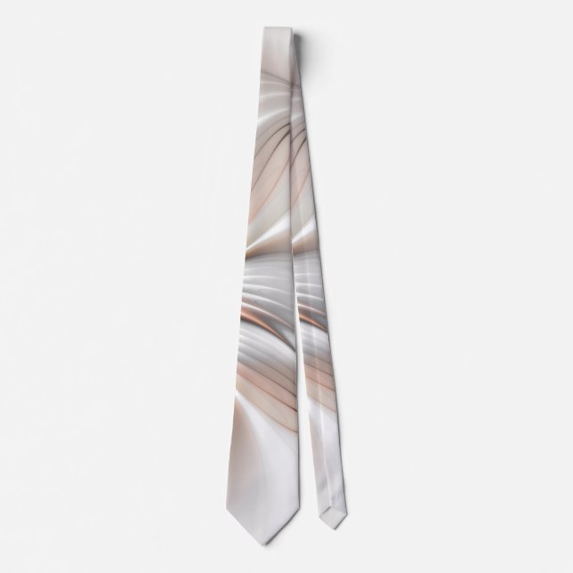 Floral Elegance Modern Abstract Fractal Art Tie (Front)