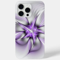 Floral Elegance Modern Abstract Violet Fractal Art