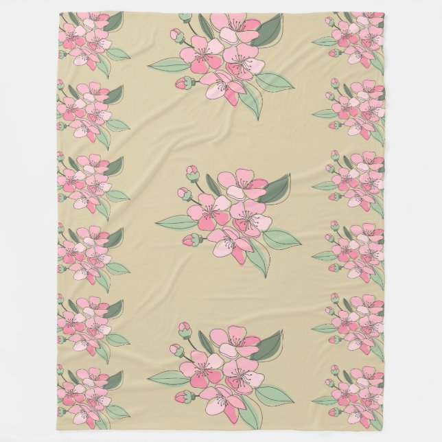 Floral Elegance Pattern Fleece Blanket (Front)