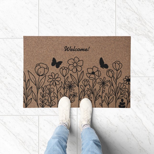 Floral Elegance: Personalised Doormat (Indoor)