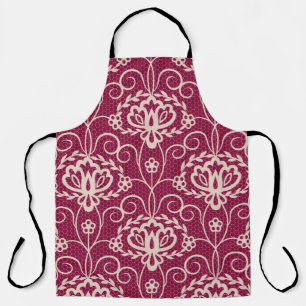 Floral Elegance: Red Lace Pattern Apron
