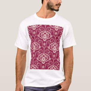 Floral Elegance: Red Lace Pattern T-Shirt