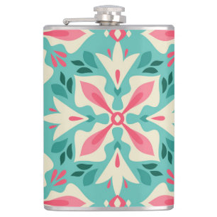Floral elegance: seamless vintage motif. hip flask