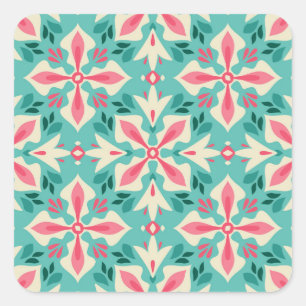 Floral elegance: seamless vintage motif. square sticker