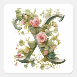 Floral Elegance Square Sticker