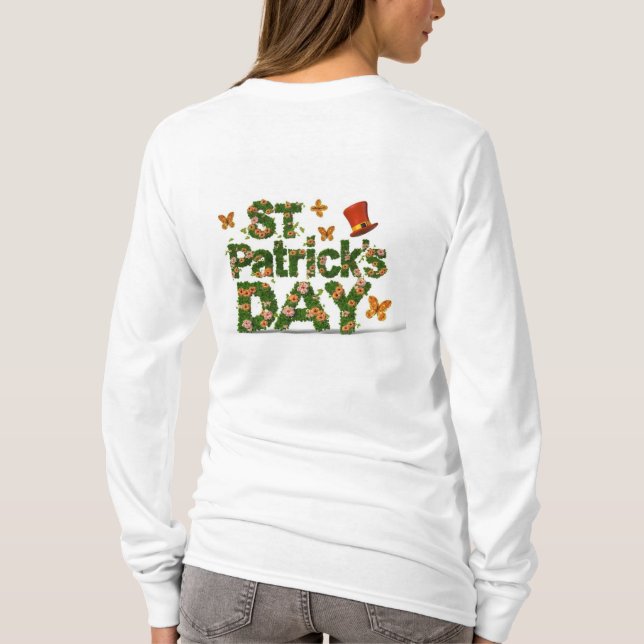 Floral Elegance: St. Patrick's Day FUNNY T-Shirt (Back)