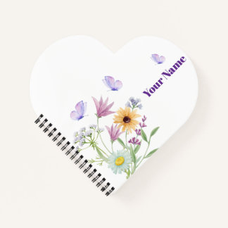 Floral Elegance Tee – Soft Pastel Blooms Notebook