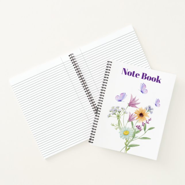 Floral Elegance Tee – Soft Pastel Blooms  Notebook (Inside)