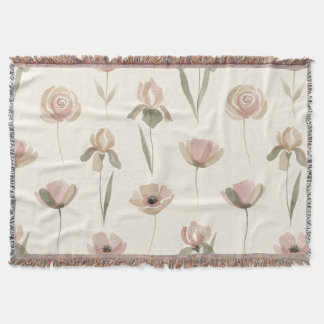 Floral Elegance Throw Blanket