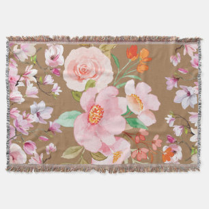 Floral Elegance Throw Blanket