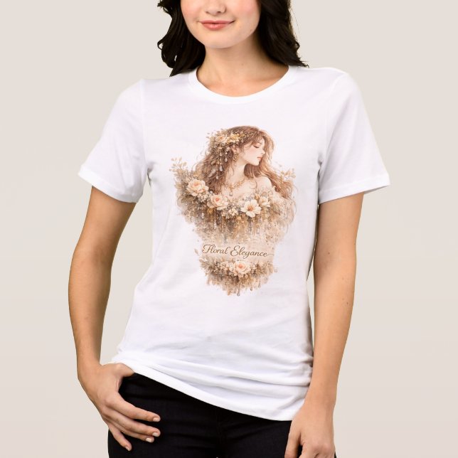 Floral Elegance Tri-Blend Shirt (Front)