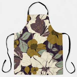 Floral elegance, vintage leaf pattern. apron