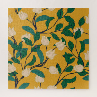 Floral Elegance: Vintage Leafy Pattern. Jigsaw Puzzle