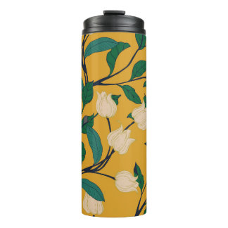 Floral Elegance: Vintage Leafy Pattern. Thermal Tumbler