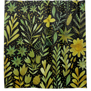 Floral Elegance: Vintage Watercolor Pattern Shower Curtain