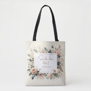 Floral Elegance: Wedding Essentials Tote  Bag